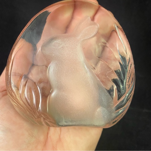 Lead Crystal Bunny Rabbit Paperweight Zajecar Yugoslavia - Picture 5 of 8